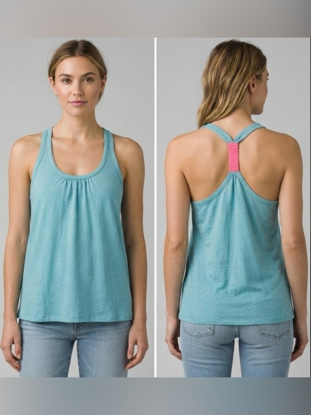 Feathers Blue/Hot Pink Tank Top (L)